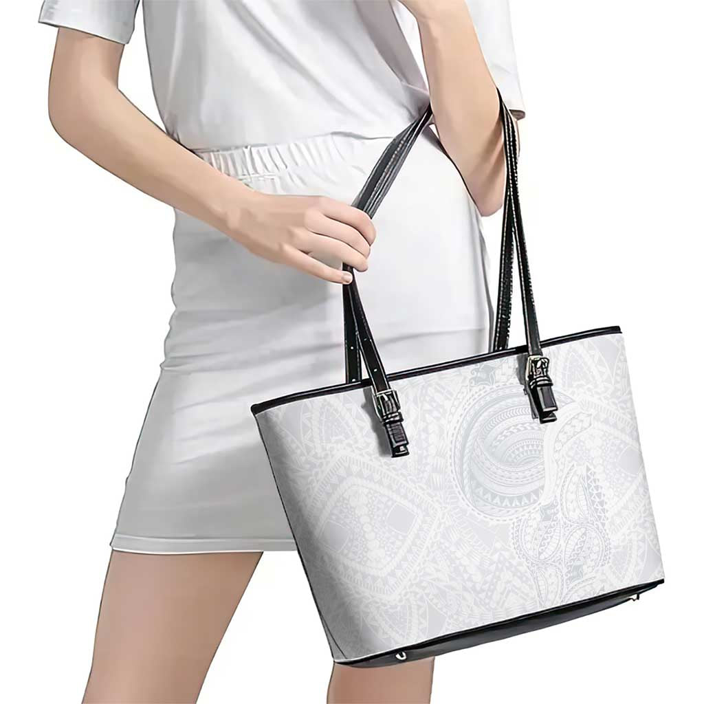 Lotu Tamaiti Leather Tote Bag Traditional Samoan Art Tattoos - Polynesian Pride