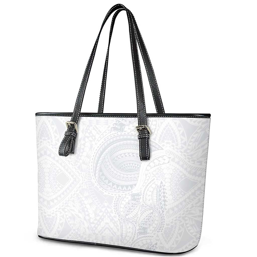 Lotu Tamaiti Leather Tote Bag Traditional Samoan Art Tattoos - Polynesian Pride