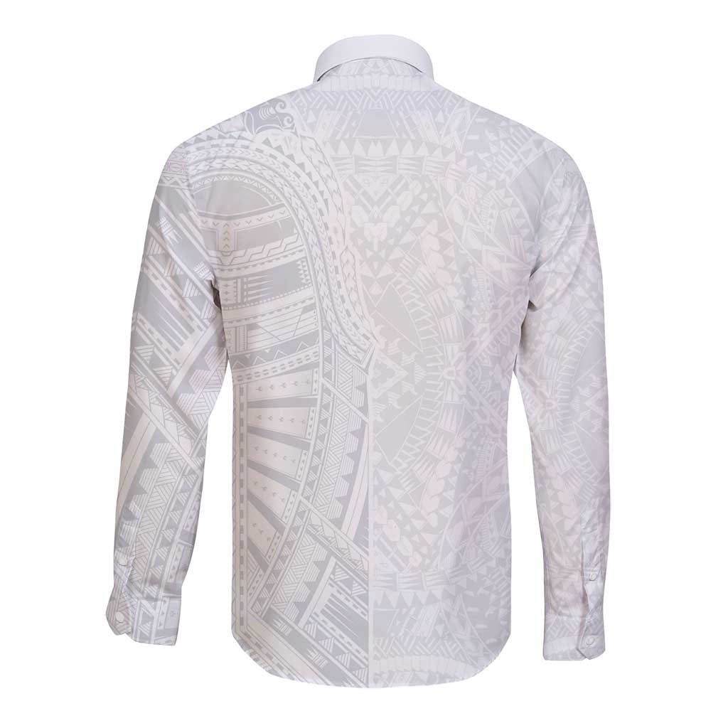 Lotu Tamaiti Long Sleeve Button Shirt Traditional Samoan Art Tattoos - Polynesian Pride