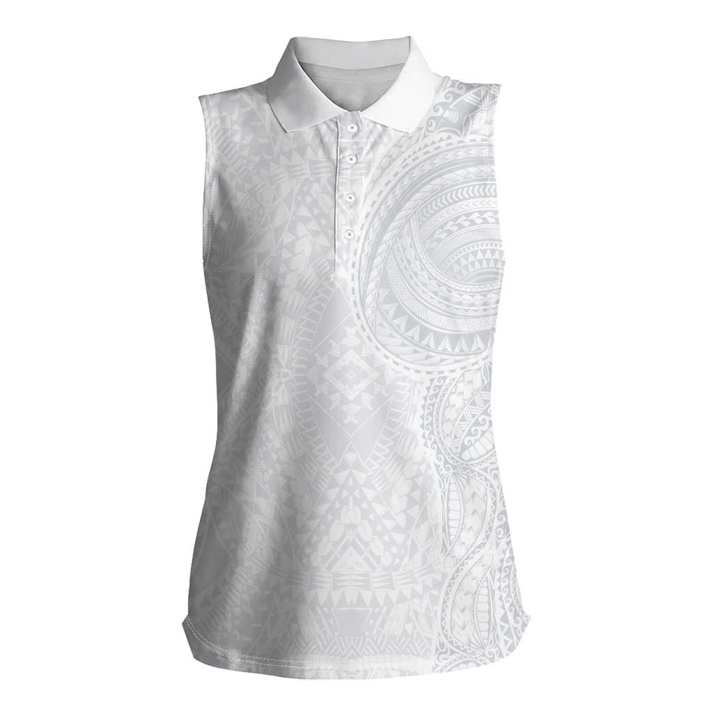 Lotu Tamaiti Women Sleeveless Polo Shirt Traditional Samoan Art Tattoos - Polynesian Pride