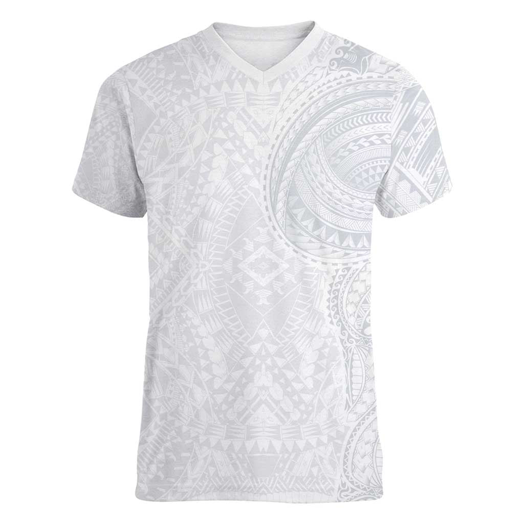 Lotu Tamaiti Women V-Neck T-Shirt Traditional Samoan Art Tattoos - Polynesian Pride