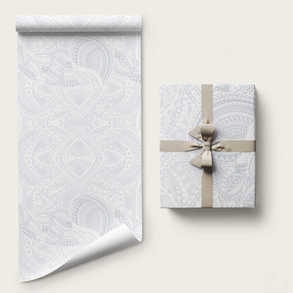 Lotu Tamaiti Wrapping Paper Traditional Samoan Art Tattoos LT03 58" × 23" White - Polynesian Pride