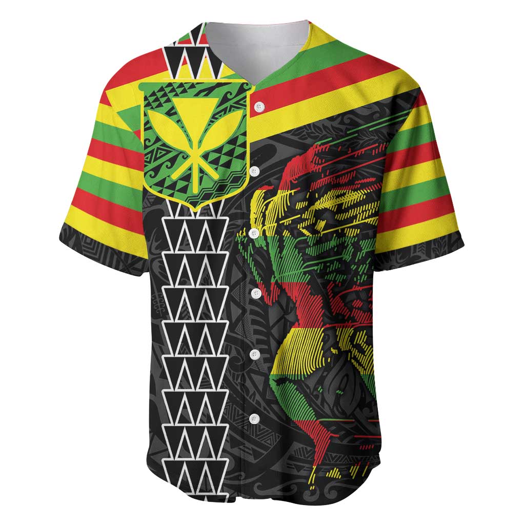 Kanaka Maoli Running Baseball Jersey Kakau Pattern with Kanaka Maoli Flag Color