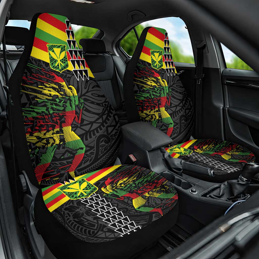 Kanaka Maoli Running Car Seat Cover Kakau Pattern with Kanaka Maoli Flag Color