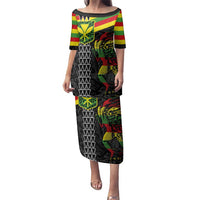 Kanaka Maoli Running Family Matching Puletasi and Hawaiian Shirt Kakau Pattern with Kanaka Maoli Flag Color