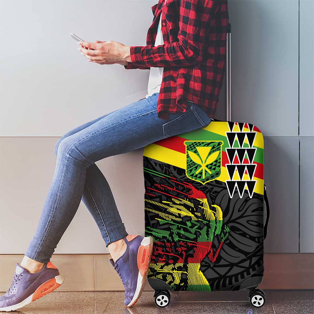 Kanaka Maoli Running Luggage Cover Kakau Pattern with Kanaka Maoli Flag Color