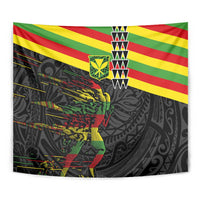 Kanaka Maoli Running Tapestry Kakau Pattern with Kanaka Maoli Flag Color