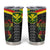 Kanaka Maoli Running Tumbler Cup Kakau Pattern with Kanaka Maoli Flag Color