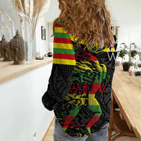 Kanaka Maoli Running Women Casual Shirt Kakau Pattern with Kanaka Maoli Flag Color LT03 - Polynesian Pride