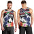 Honolulu Running Race Men Tank Top Hawaii Marathon Kakau Art with Hibiscus and National Flag Style