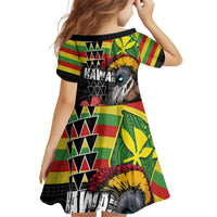 Kanaka Maoli Ikaika Warrior Family Matching Off Shoulder Short Dress and Hawaiian Shirt Hibiscus Kakau Art and Tapa Tribal Pattern LT03 - Polynesian Pride