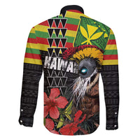 Kanaka Maoli Ikaika Warrior Family Matching Off Shoulder Short Dress and Hawaiian Shirt Hibiscus Kakau Art and Tapa Tribal Pattern LT03 - Polynesian Pride
