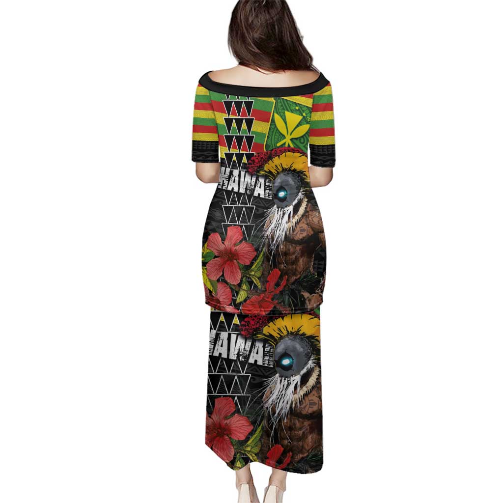 Kanaka Maoli Ikaika Warrior Family Matching Puletasi and Hawaiian Shirt Hibiscus Kakau Art and Tapa Tribal Pattern LT03 - Polynesian Pride