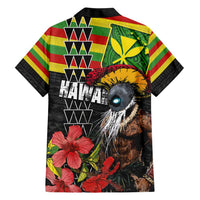 Kanaka Maoli Ikaika Warrior Family Matching Short Sleeve Bodycon Dress and Hawaiian Shirt Hibiscus Kakau Art and Tapa Tribal Pattern LT03 - Polynesian Pride