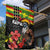 Kanaka Maoli Ikaika Warrior Garden Flag Hibiscus Kakau Art and Tapa Tribal Pattern