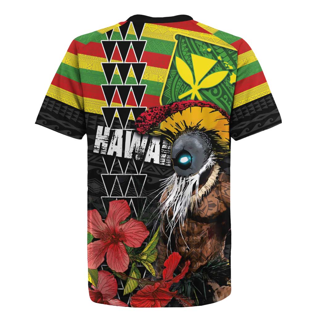 Kanaka Maoli Ikaika Warrior Rugby Jersey Hibiscus Kakau Art and Tapa Tribal Pattern LT03 - Polynesian Pride