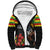 Kanaka Maoli Ikaika Warrior Sherpa Hoodie Hibiscus Kakau Art and Tapa Tribal Pattern