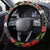 Kanaka Maoli Ikaika Warrior Steering Wheel Cover Hibiscus Kakau Art and Tapa Tribal Pattern