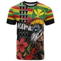 Kanaka Maoli Ikaika Warrior T Shirt Hibiscus Kakau Art and Tapa Tribal Pattern LT03 Black - Polynesian Pride