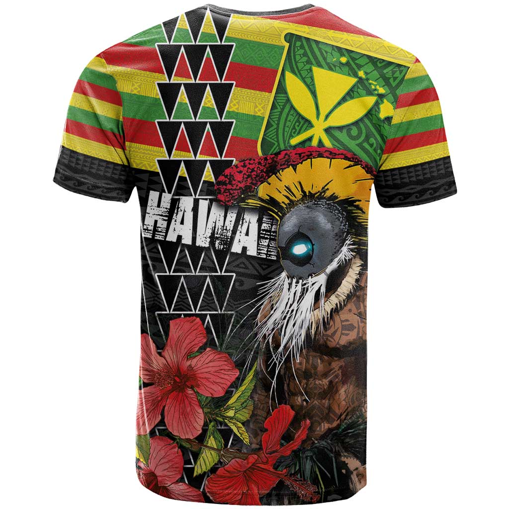 Kanaka Maoli Ikaika Warrior T Shirt Hibiscus Kakau Art and Tapa Tribal Pattern LT03 - Polynesian Pride