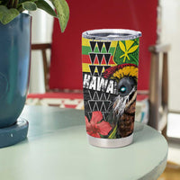 Kanaka Maoli Ikaika Warrior Tumbler Cup Hibiscus Kakau Art and Tapa Tribal Pattern LT03 - Polynesian Pride