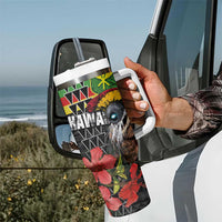 Kanaka Maoli Ikaika Warrior Tumbler With Handle Hibiscus Kakau Art and Tapa Tribal Pattern LT03 - Polynesian Pride