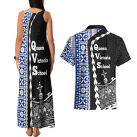 Fiji Queen Victoria School Couples Matching Tank Maxi Dress and Hawaiian Shirt Tapa and Polynesian Tribal Pattern Half Style LT03 - Polynesian Pride