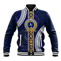 Fiji Ratu Kadavulevu School Baseball Jacket Tapa and Polynesian Tribal Pattern LT03 Unisex Blue - Polynesian Pride