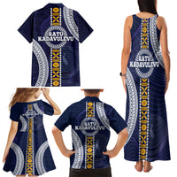 Fiji Ratu Kadavulevu School Family Matching Tank Maxi Dress and Hawaiian Shirt Tapa and Polynesian Tribal Pattern LT03 - Polynesian Pride