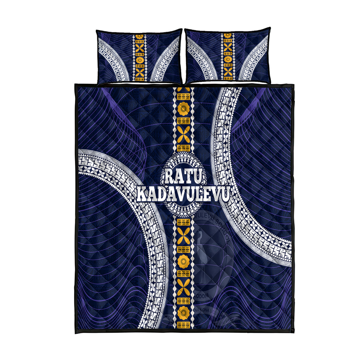 Fiji Ratu Kadavulevu School Quilt Bed Set Tapa and Polynesian Tribal Pattern LT03 Blue - Polynesian Pride