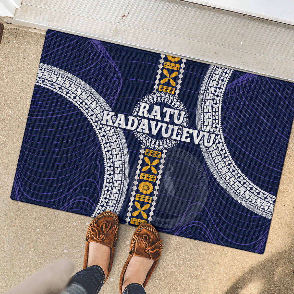 Fiji Ratu Kadavulevu School Rubber Doormat Tapa and Polynesian Tribal Pattern LT03 - Polynesian Pride