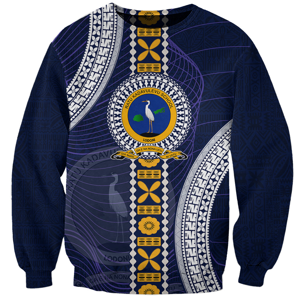 Fiji Ratu Kadavulevu School Sweatshirt Tapa and Polynesian Tribal Pattern LT03 Unisex Blue - Polynesian Pride