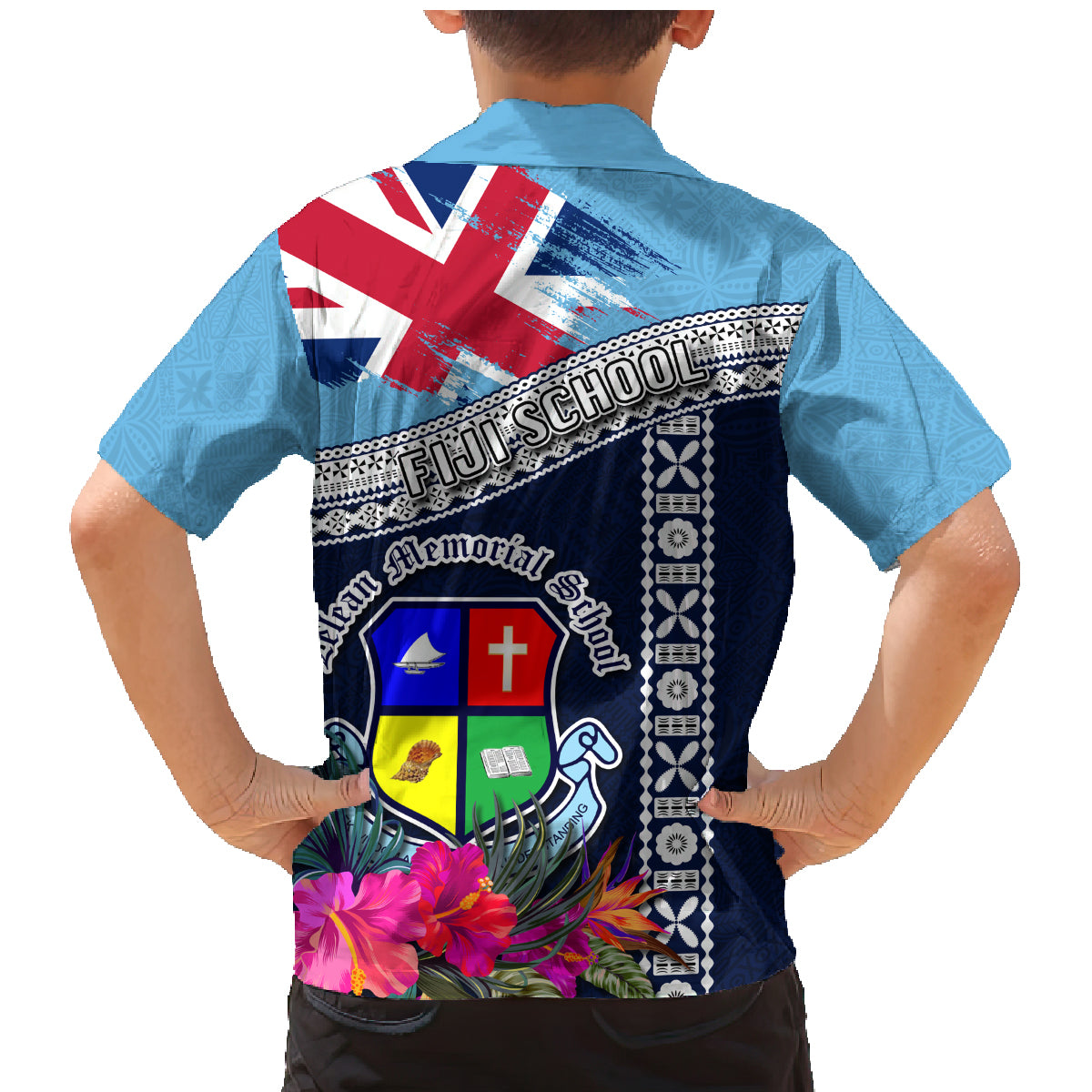 Fiji Lelean Memorial School Family Matching Mermaid Dress and Hawaiian Shirt Tapa and Polynesian Tribal Pattern LT03 - Polynesian Pride