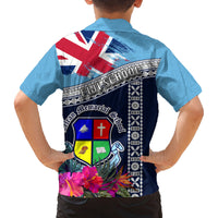 Fiji Lelean Memorial School Family Matching Off Shoulder Short Dress and Hawaiian Shirt Tapa and Polynesian Tribal Pattern LT03 - Polynesian Pride