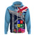 Fiji Lelean Memorial School Hoodie Tapa and Polynesian Tribal Pattern LT03 Zip Hoodie Blue - Polynesian Pride