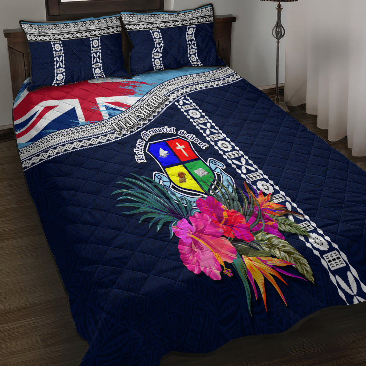 Fiji Lelean Memorial School Quilt Bed Set Tapa and Polynesian Tribal Pattern LT03 - Polynesian Pride