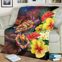 Hawaiian Sea Animals Love Couple Blanket Aloha Sunset Symphony LT03 - Polynesian Pride