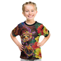 Hawaiian Sea Animals Love Couple Kid T Shirt Aloha Sunset Symphony