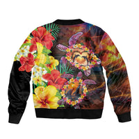 Hawaiian Sea Animals Love Couple Sleeve Zip Bomber Jacket Aloha Sunset Symphony