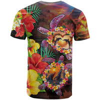 Hawaiian Sea Animals Love Couple T Shirt Aloha Sunset Symphony