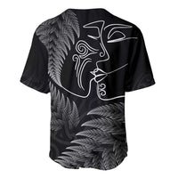 New Zealand Valentine's Day Baseball Jersey Silver Fern and Line Art Love Couple LT03 - Polynesian Pride