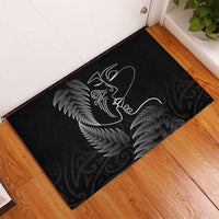 New Zealand Valentine's Day Rubber Doormat Silver Fern and Line Art Love Couple LT03 - Polynesian Pride