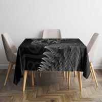New Zealand Valentine's Day Tablecloth Silver Fern and Line Art Love Couple LT03 - Polynesian Pride