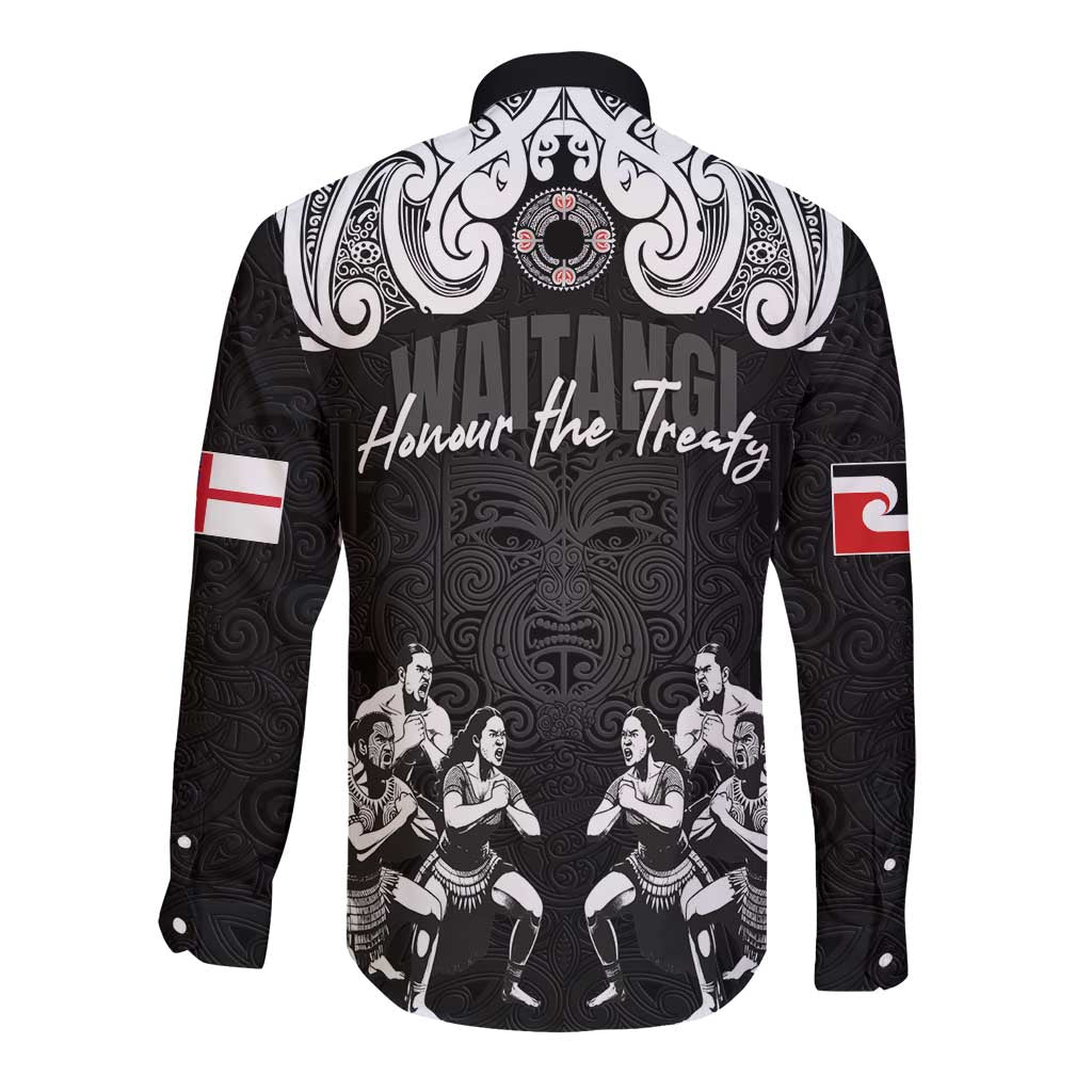 Aotearoa Waitangi Day - Toitu Te Tiriti Long Sleeve Button Shirt New Zealand Honour the Treaty