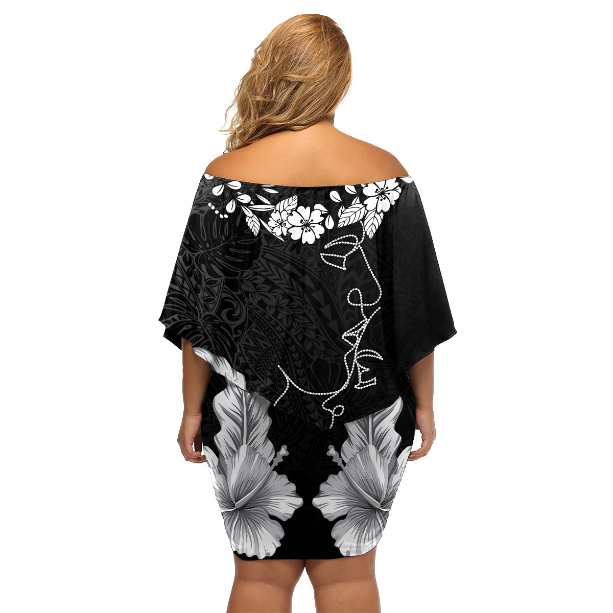 Hawaii Valentine Day Family Matching Off Shoulder Short Dress and Hawaiian Shirt Polynesian Line Art Love Couple Hibiscus Tribal Pattern LT03 - Polynesian Pride