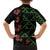 Hawaiian Green Kakau Art Tattoo-Ohia Lehua and Taro Leaves Family Matching Off The Shoulder Long Sleeve Dress and Hawaiian Shirt