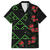 Hawaiian Green Kakau Art Tattoo-Ohia Lehua and Taro Leaves Family Matching Off The Shoulder Long Sleeve Dress and Hawaiian Shirt