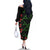 Hawaiian Green Kakau Art Tattoo-Ohia Lehua and Taro Leaves Family Matching Off The Shoulder Long Sleeve Dress and Hawaiian Shirt