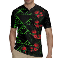 Hawaiian Green Kakau Art Tattoo-Ohia Lehua and Taro Leaves Rugby Jersey LT03 - Polynesian Pride