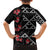 Hawaiian White Kakau Art Tattoo-Ohia Lehua and Taro Leaves Family Matching Off The Shoulder Long Sleeve Dress and Hawaiian Shirt